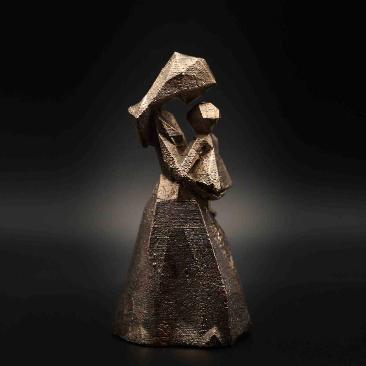 vierge a l'enfant en bronze